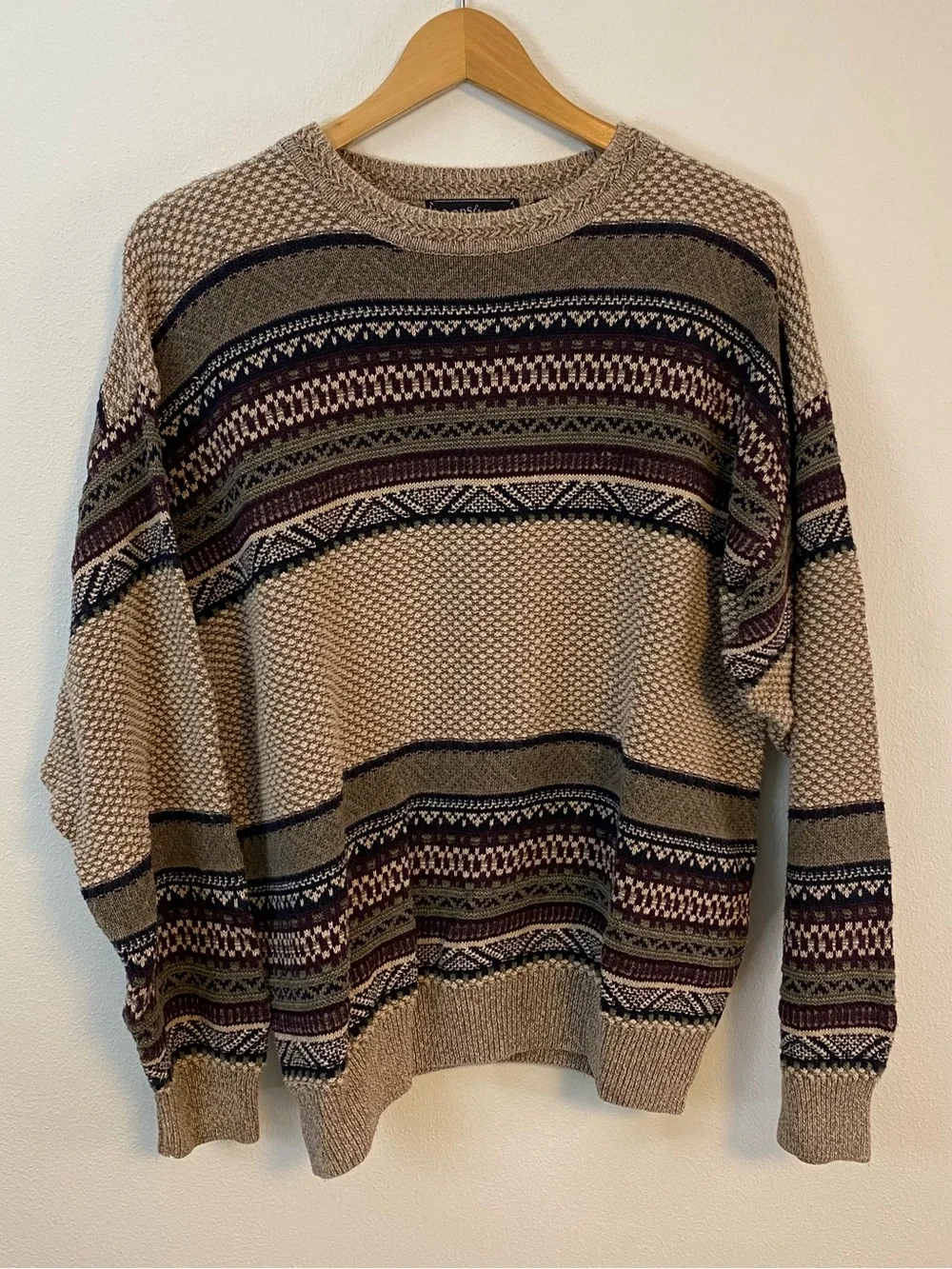 Woods and Gray Cotton Coogi Style Crewneck Pullover Vintage Mens Large‎